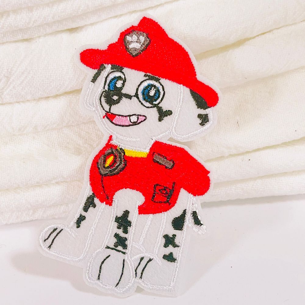 iron on patch-Paw Patrol-Marshall-Firefighter Dog-Cartoon‎ Kids gift-Crafts